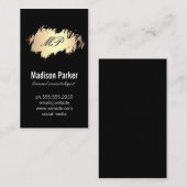 金ゴールドに黒いブラシ 名刺 (正面/裏面)