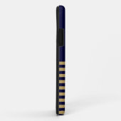 金ゴールドのいかりが付いている金ゴールドのストライブ柄 Case-Mate iPhoneケース (裏面/右)