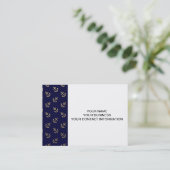 金ゴールドのいかりの濃紺の背景パターン 名刺 (スタンド正面)