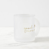 金ゴールドのおはようのコーヒー・マグ フロストグラスマグカップ (正面右)