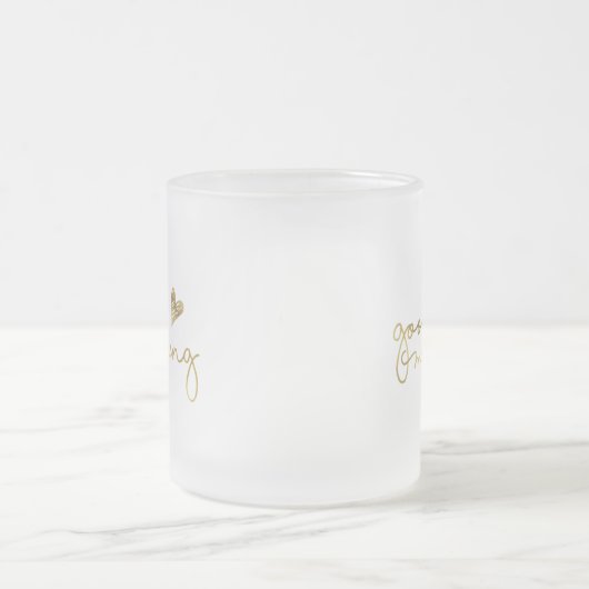 金ゴールドのおはようのコーヒー・マグ フロストグラスマグカップ (中央)