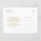 金ゴールドのおもしろいの幸せな休日の写真のモダンの郵便はがき シーズンポストカード (裏面)