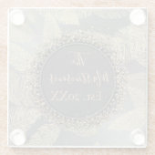 金ゴールドのお洒落羽毛の銀姓 ガラスコースター (裏面)