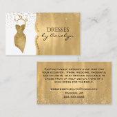 金ゴールドのきらびやかな服の裁縫婦の名刺 名刺 (正面/裏面)