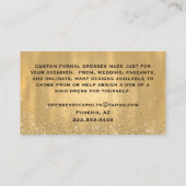 金ゴールドのきらびやかな服の裁縫婦の名刺 名刺 (裏面)