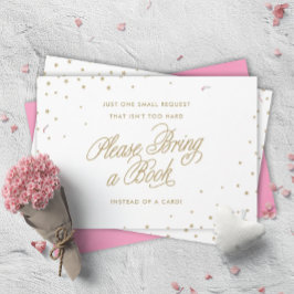 金ゴールドのきらめく星が本のシャワーを浴びる エンクロージャーカード