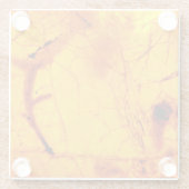 金ゴールドのこはく色の石 ガラスコースター (裏面)