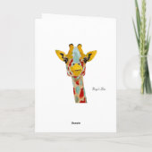 金ゴールドのぞきキリン母の日カード カード (裏面)