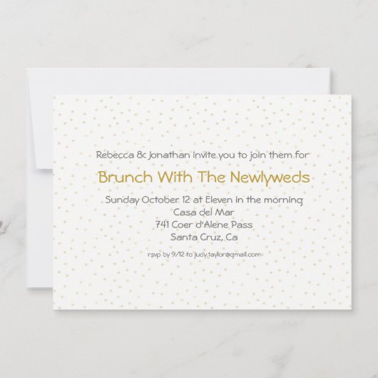 金ゴールドのたった今結婚しましたの写真|のポストの結婚式のブランチ 招待状 (裏面)