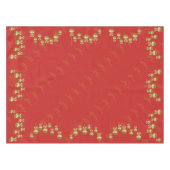 金ゴールドのつまらないもののデザインの赤いクリスマスのテーブルクロス テーブルクロス (正面(横))