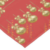 金ゴールドのつまらないもののデザインの赤いクリスマスのテーブルクロス テーブルクロス (アングル)