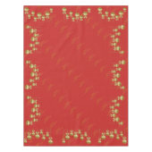 金ゴールドのつまらないもののデザインの赤いクリスマスのテーブルクロス テーブルクロス (正面)