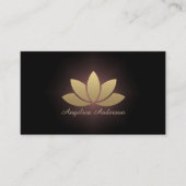 金ゴールドのはすの花のヨガのインストラクターの名刺 名刺 (正面)