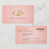 金ゴールドのはすヨガのインストラクターのピンクの名刺 名刺 (正面/裏面)