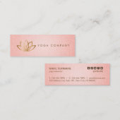 金ゴールドのはすヨガのインストラクターのピンクの小型名刺 スキニー名刺 (正面/裏面)