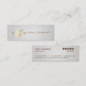 金ゴールドのはすヨガのインストラクターの灰色の小型名刺 スキニー名刺 (正面/裏面)