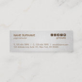 金ゴールドのはすヨガのインストラクターの灰色の小型名刺 スキニー名刺 (裏面)