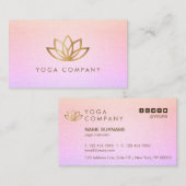 金ゴールドのはすヨガのインストラクターの紫色の名刺 名刺 (正面/裏面)