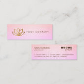 金ゴールドのはすヨガのピンクの紫色の小型名刺 スキニー名刺 (正面/裏面)