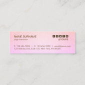 金ゴールドのはすヨガのピンクの紫色の小型名刺 スキニー名刺 (裏面)