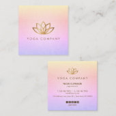 金ゴールドのはすヨガのピンクの紫色の正方形の名刺 スクエア名刺 (正面/裏面)