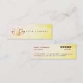 金ゴールドのはすヨガのヴィンテージの小型名刺 スキニー名刺 (正面/裏面)