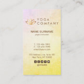 金ゴールドのはすヨガのヴィンテージの縦の名刺 名刺 (裏面)