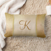 金ゴールドのばら色の大理石のパーソナライズ ランバークッション (ブランケット)