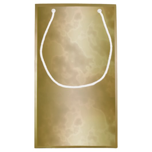 金ゴールドのばら色の大理石の小さい スモールペーパーバッグ (裏面)