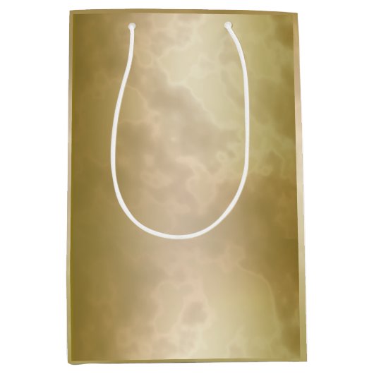 金ゴールドのばら色の大理石媒体 ミディアムペーパーバッグ (正面)