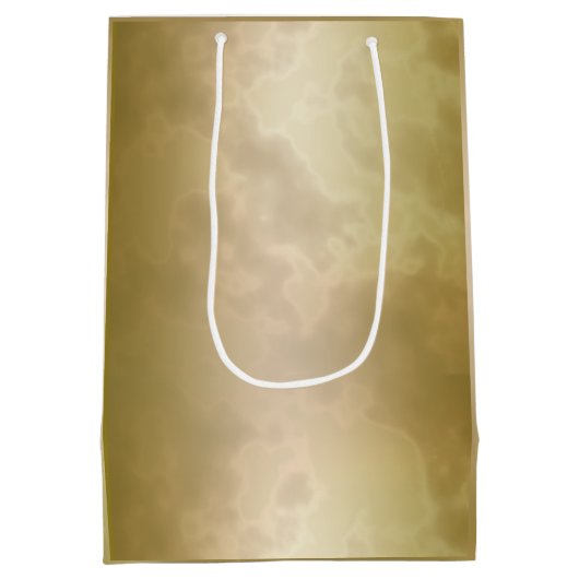 金ゴールドのばら色の大理石媒体 ミディアムペーパーバッグ (裏面)