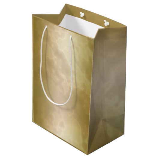 金ゴールドのばら色の大理石媒体 ミディアムペーパーバッグ (裏面アングル)