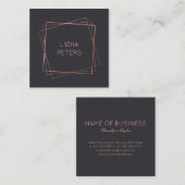 金ゴールドのばら色フレーム スクエア名刺 (正面/裏面)