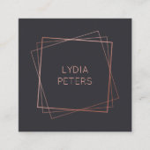 金ゴールドのばら色フレーム スクエア名刺 (正面)