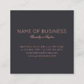 金ゴールドのばら色フレーム スクエア名刺 (裏面)