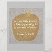 金ゴールドのりんご， Proverbs 25:11，スクラップブック紙 (裏面)