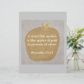 金ゴールドのりんご， Proverbs 25:11，スクラップブック紙 (スタンド正面)
