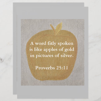金ゴールドのりんご， Proverbs 25:11，スクラップブック紙
