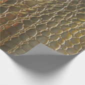 金ゴールドのわにエキゾチックな革売春あっせん業者 ラッピングペーパー (角)