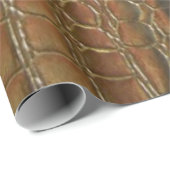 金ゴールドのわにエキゾチックな革売春あっせん業者 ラッピングペーパー (ロールコーナー)