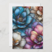 金ゴールドのアウトラインを持つ開花結婚の種類 招待状 (裏面)