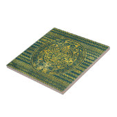 金ゴールドのアステカなインカ人のマヤのカレンダー タイル (側面)