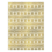 金ゴールドのアステカなペルーの種族パターン テーブルクロス (正面)