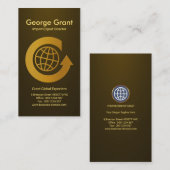 金ゴールドのアルファベットGの全体的な円の輸出入 名刺 (正面/裏面)