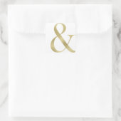 金ゴールドのアンパーサンドのステッカー、ホイルのフォント スクエアシール (バッグ)