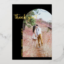 金ゴールドのアーチ写真感謝していはホイルカード