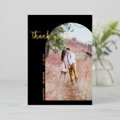 金ゴールドのアーチ写真感謝していはホイルカード 箔シーズンカード (立ち正面)