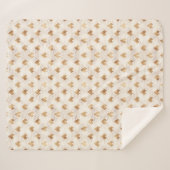 金ゴールドのアールデコパターン シェルパブランケット (正面(横))