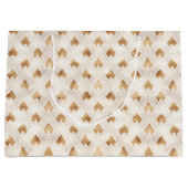 金ゴールドのアールデコパターン ラージペーパーバッグ (正面)