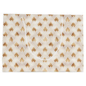 金ゴールドのアールデコパターン ラージペーパーバッグ (裏面)